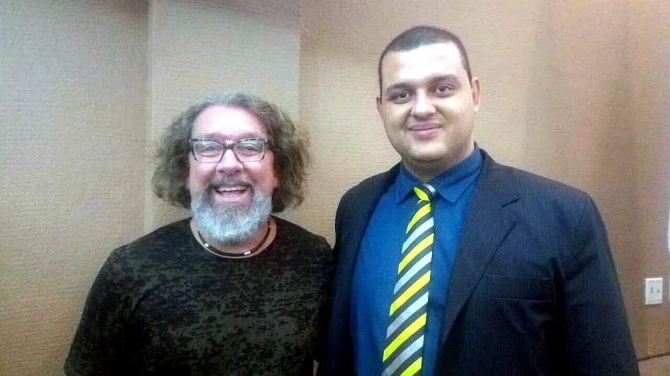 Felipe Mendes Smargiassi e o criminalista Antônio Carlos de Almeida Castro, o Kakay, no evento Jair Leonardo, da OAB/MG